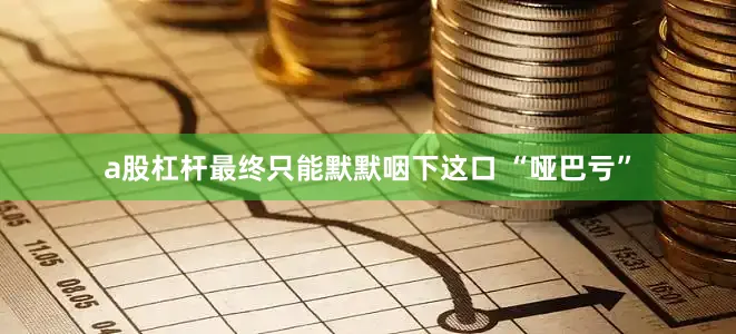 a股杠杆最终只能默默咽下这口 “哑巴亏”